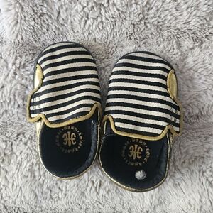 L.a.m.b Infant Black and Gold Shoes